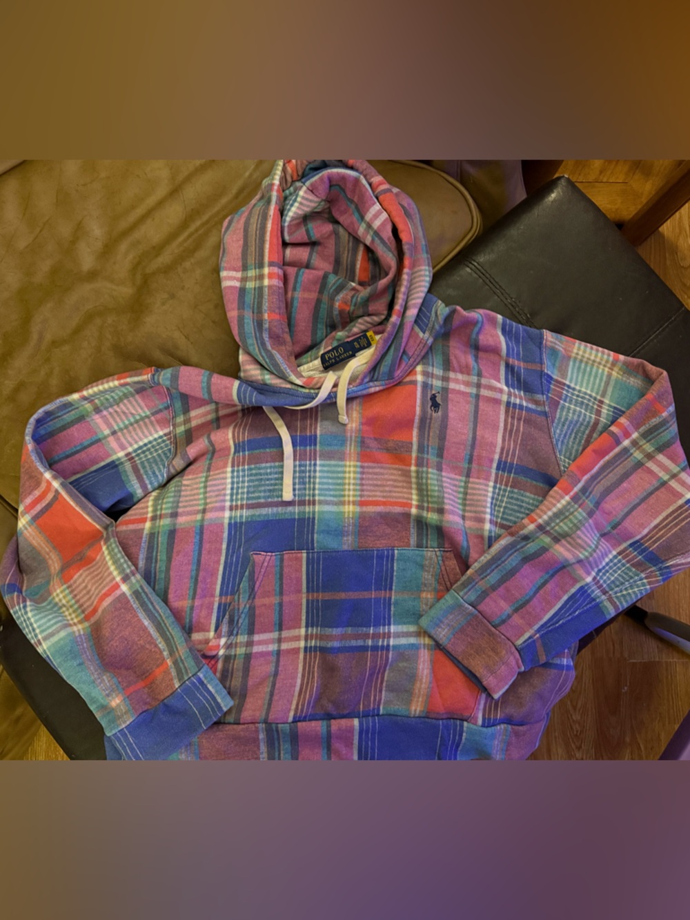Polo Ralph Lauren Pink&Blue Plaid Hoodie